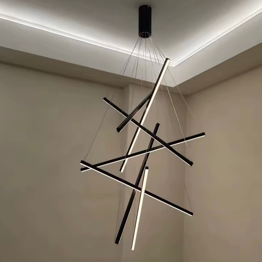 Geometric Horizon modern linear LED geometric chandelier