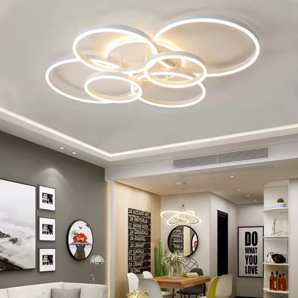 Eclipse Harmony modern LED ring chandelier with layered circles