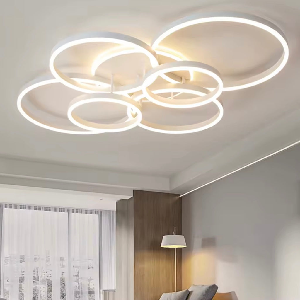 Eclipse Harmony modern LED ring chandelier with layered circles