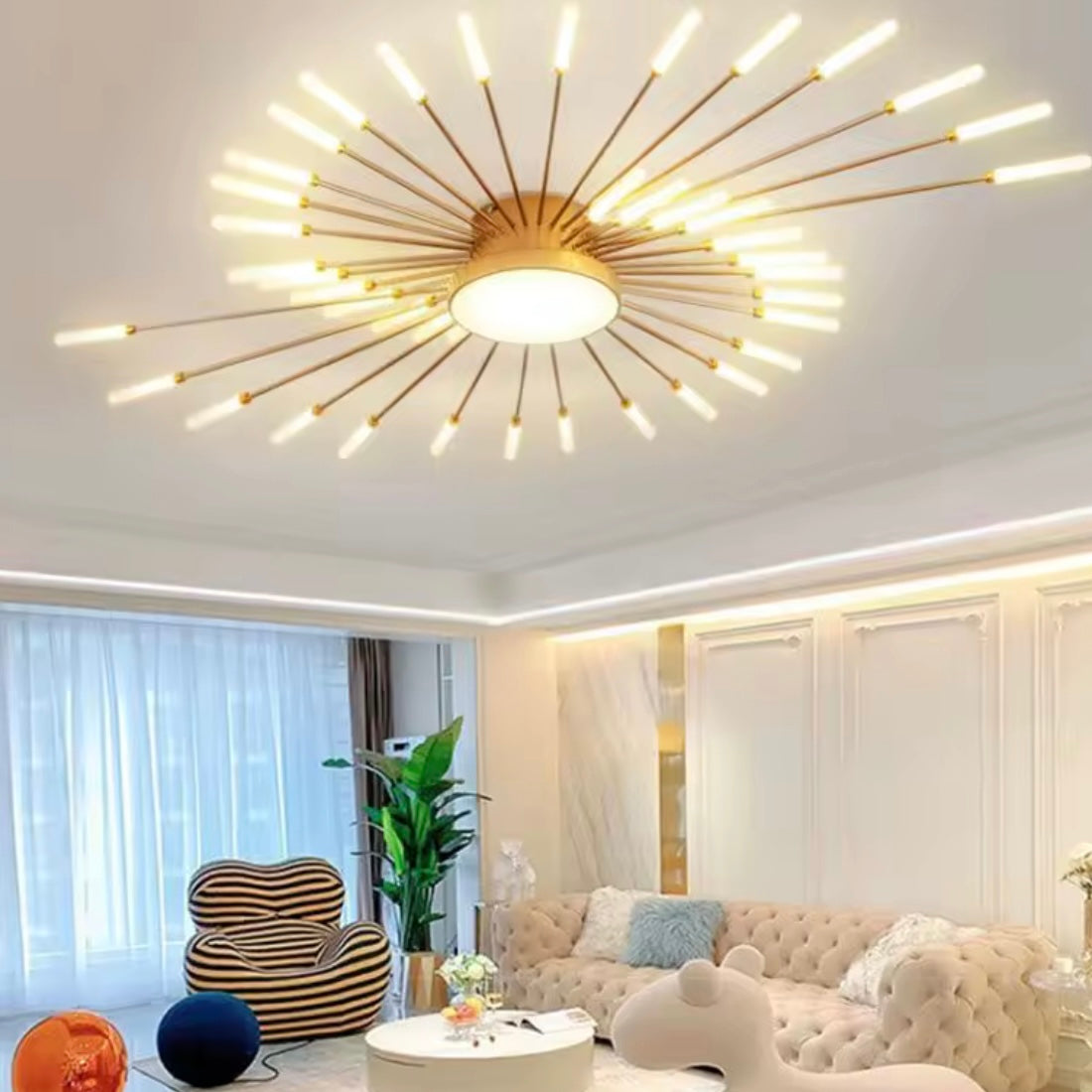Solar Radial modern LED ring chandelier with radiant circles