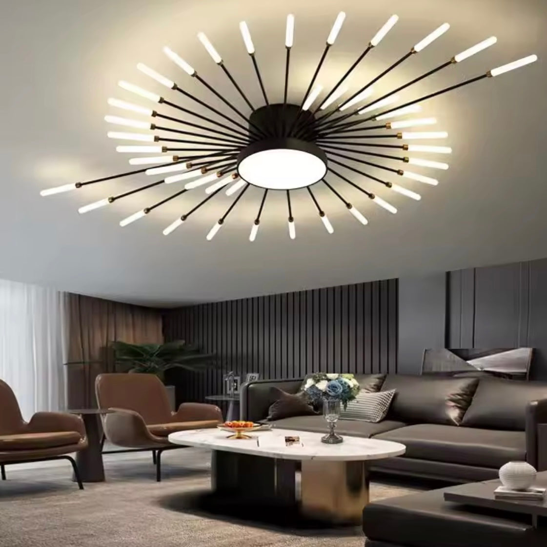 Solar Radial modern LED ring chandelier with radiant circles