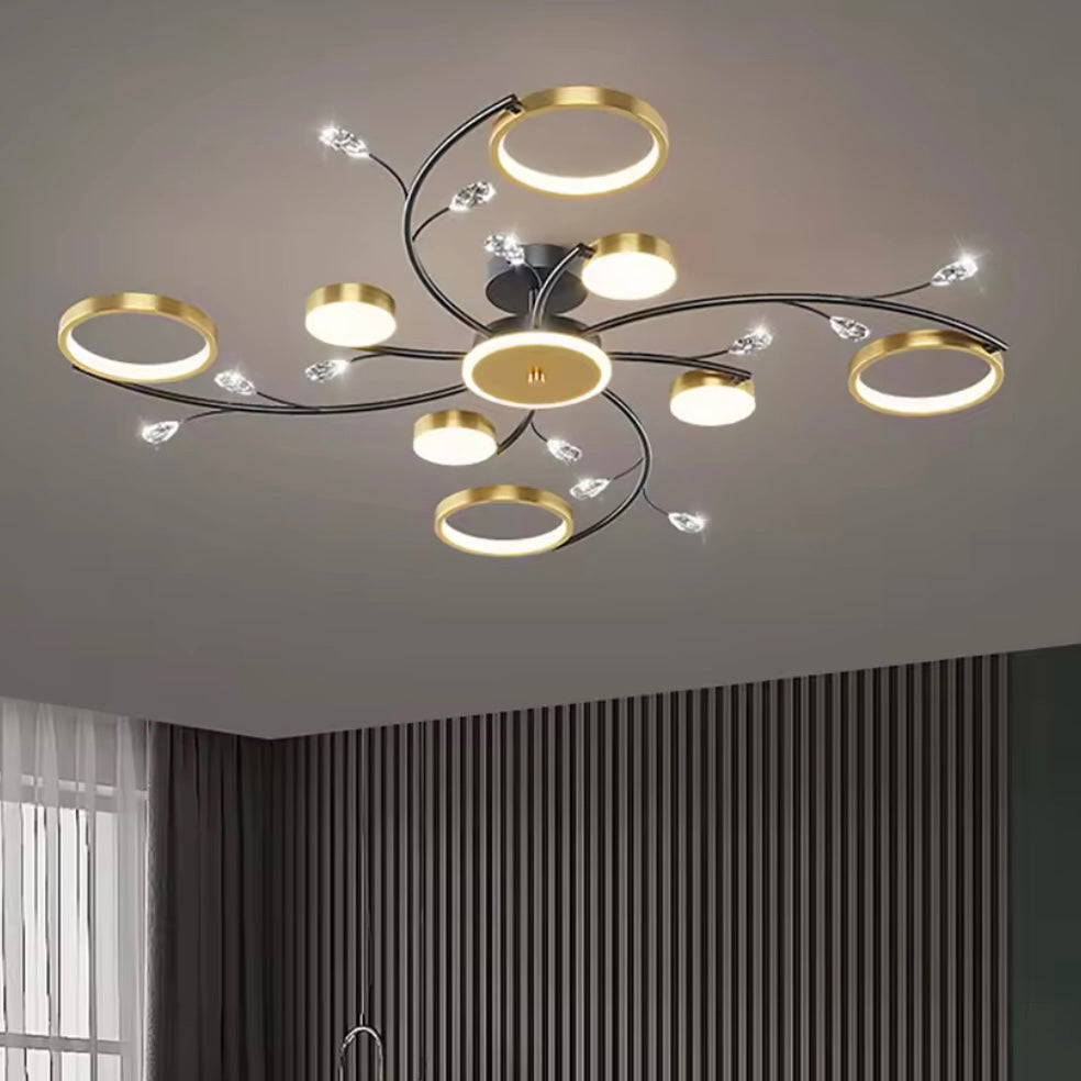 Orbital Flow Scandinavian LED chandelier – detail view