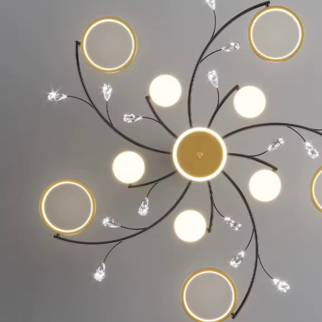 Orbital Flow Scandinavian LED chandelier – detail view